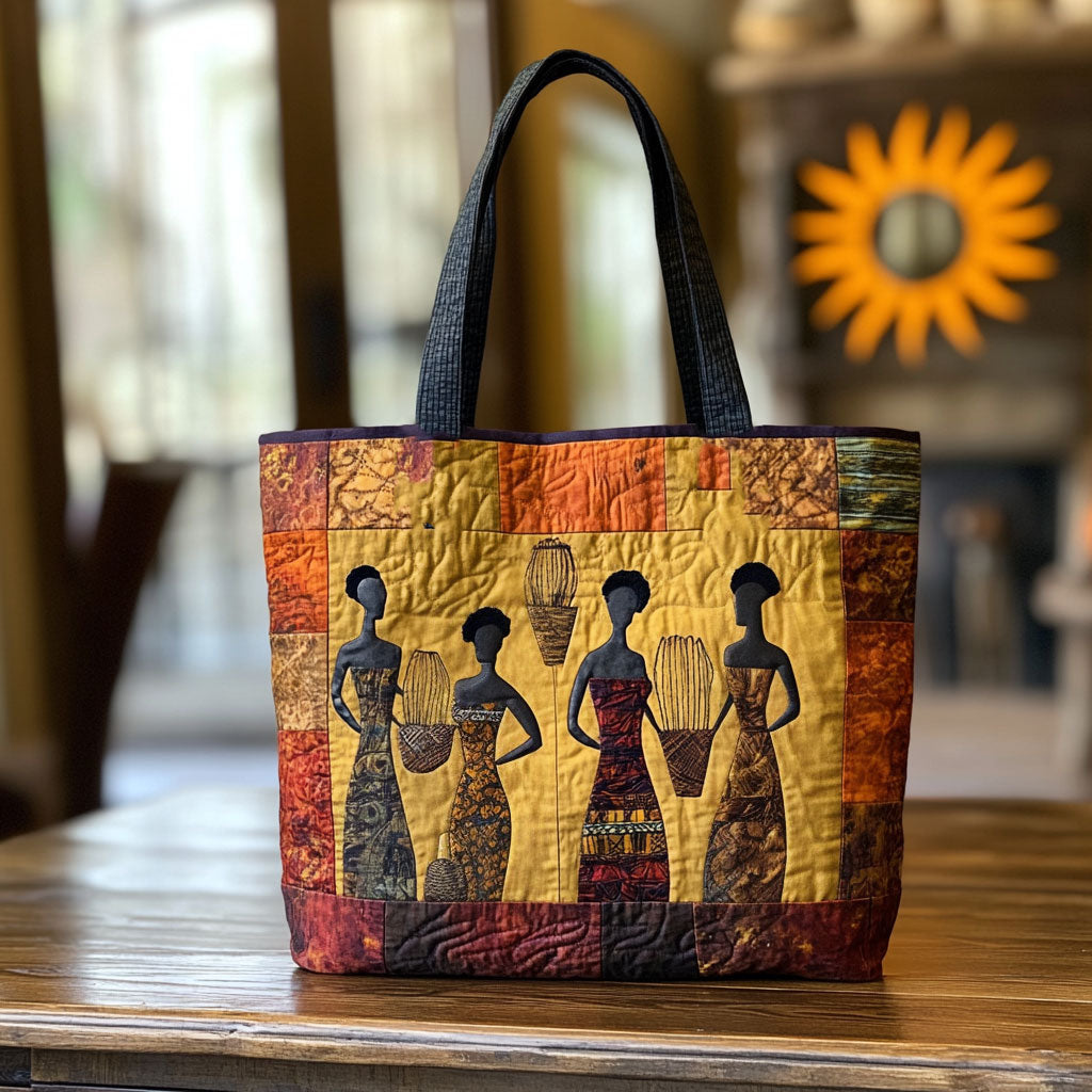 Golden Earth African Woman WN2111008CL Quilted Tote Bag