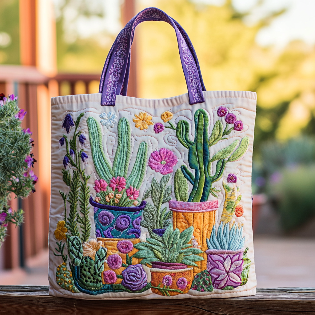 Colorful Garden XR0212006CL Quilted Tote Bag