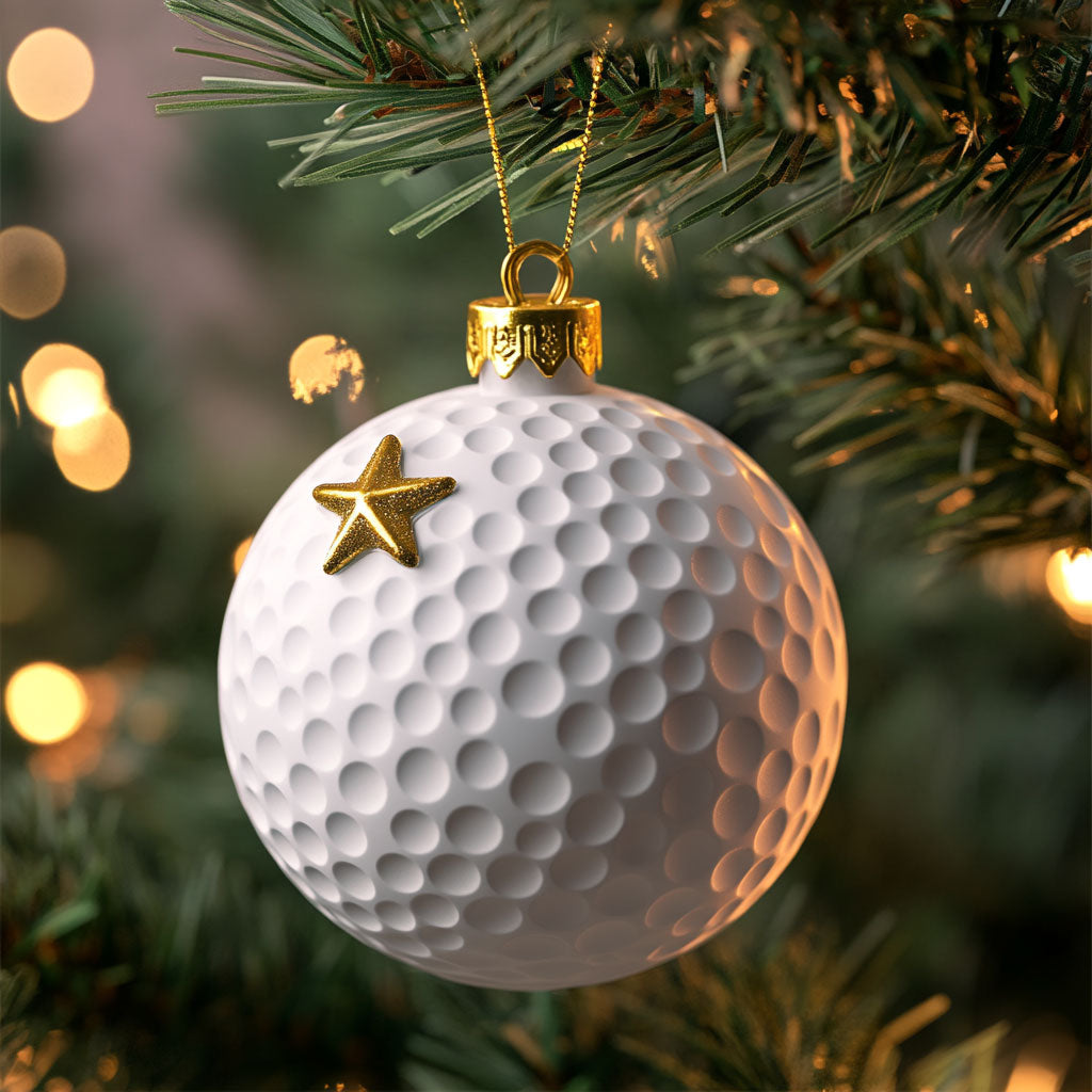 Golf Ball Snow Star WN2511020CL Christmas Ornament