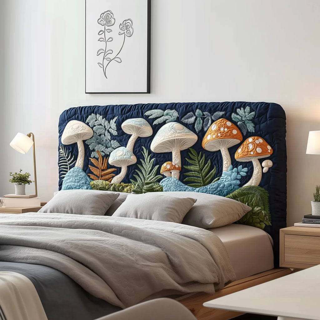 Mystical Mushroom Garden QA0701009CL Quilted Headboard Slipcover