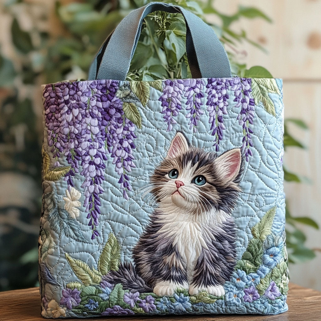 Wisteria Kitten CP1201085CL Quilted Tote Bag
