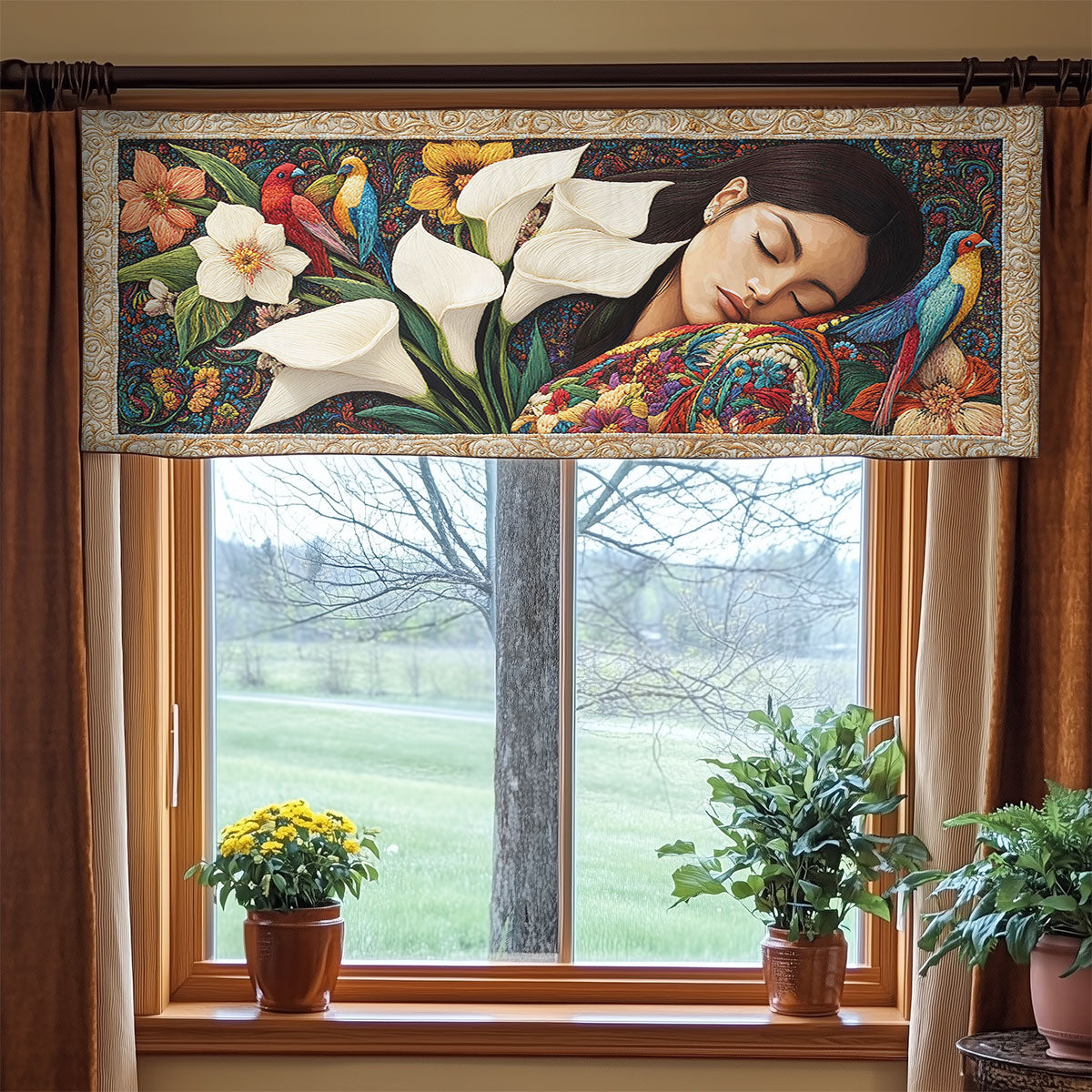 Floral Spirit Dreaming WN1706014CL Quilted Valance