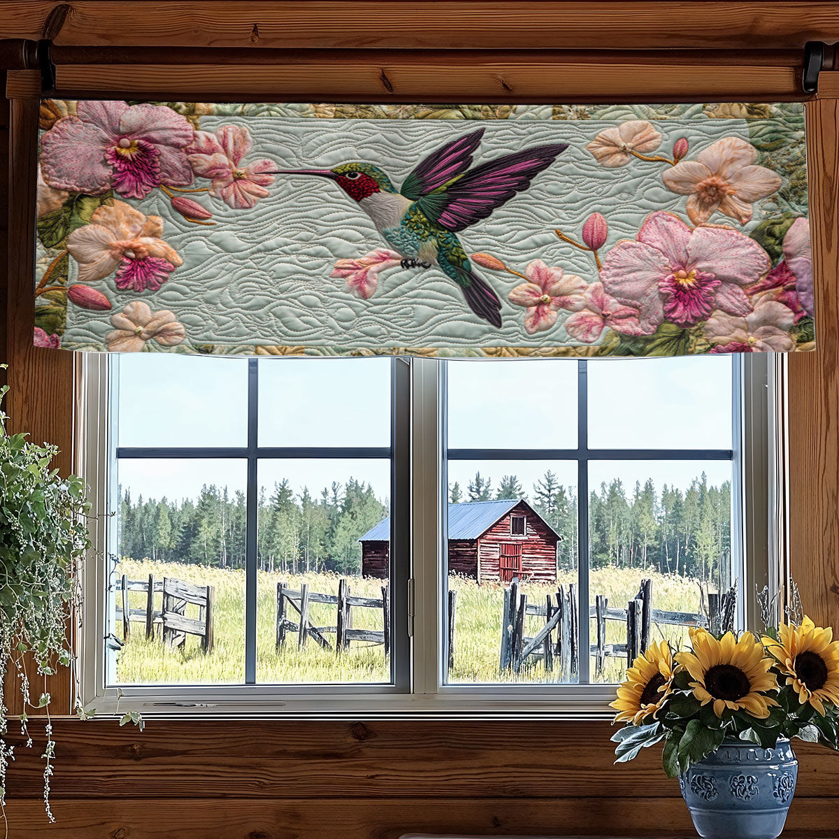 Hummingbird Gardenlight WN1706051CL Quilted Valance