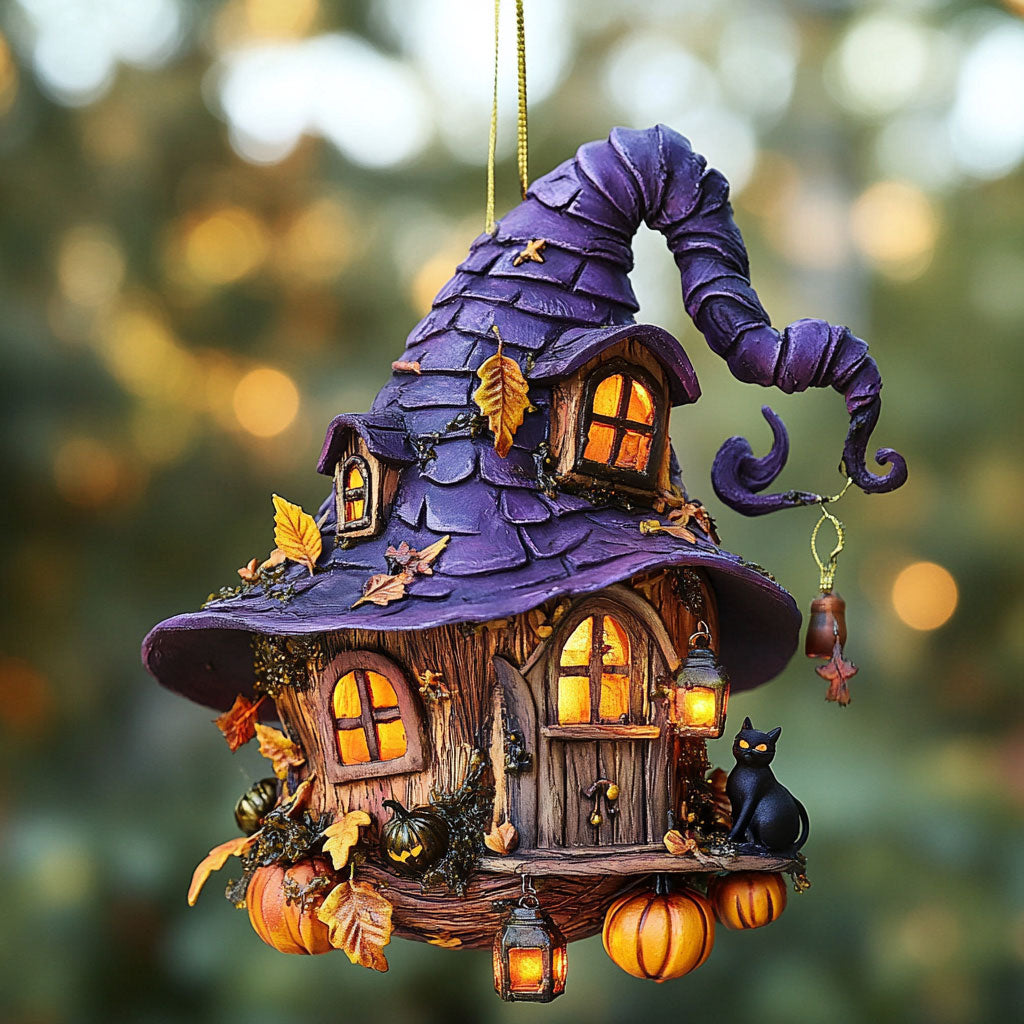 Witch Hat House Breeze WN0312024CL Christmas Ornament