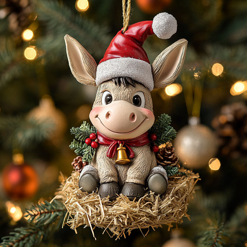 Donkey Christmas Smile WN1111024CL Christmas Ornament