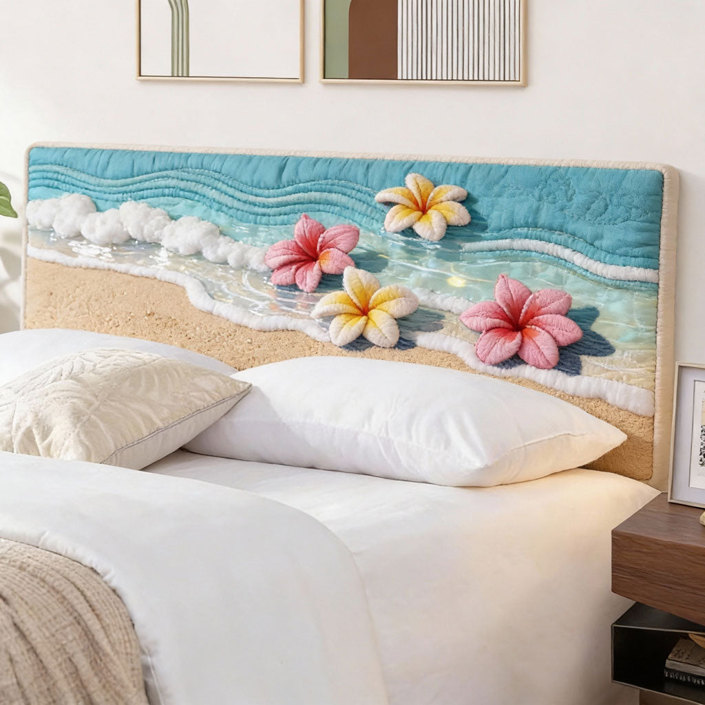 Beautiful Floating Flowers WJ0901001CL Quilted Headboard Slipcover