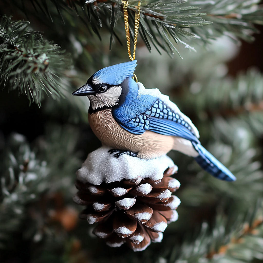Bluebird On Pine WJ0312315CL Christmas Ornament