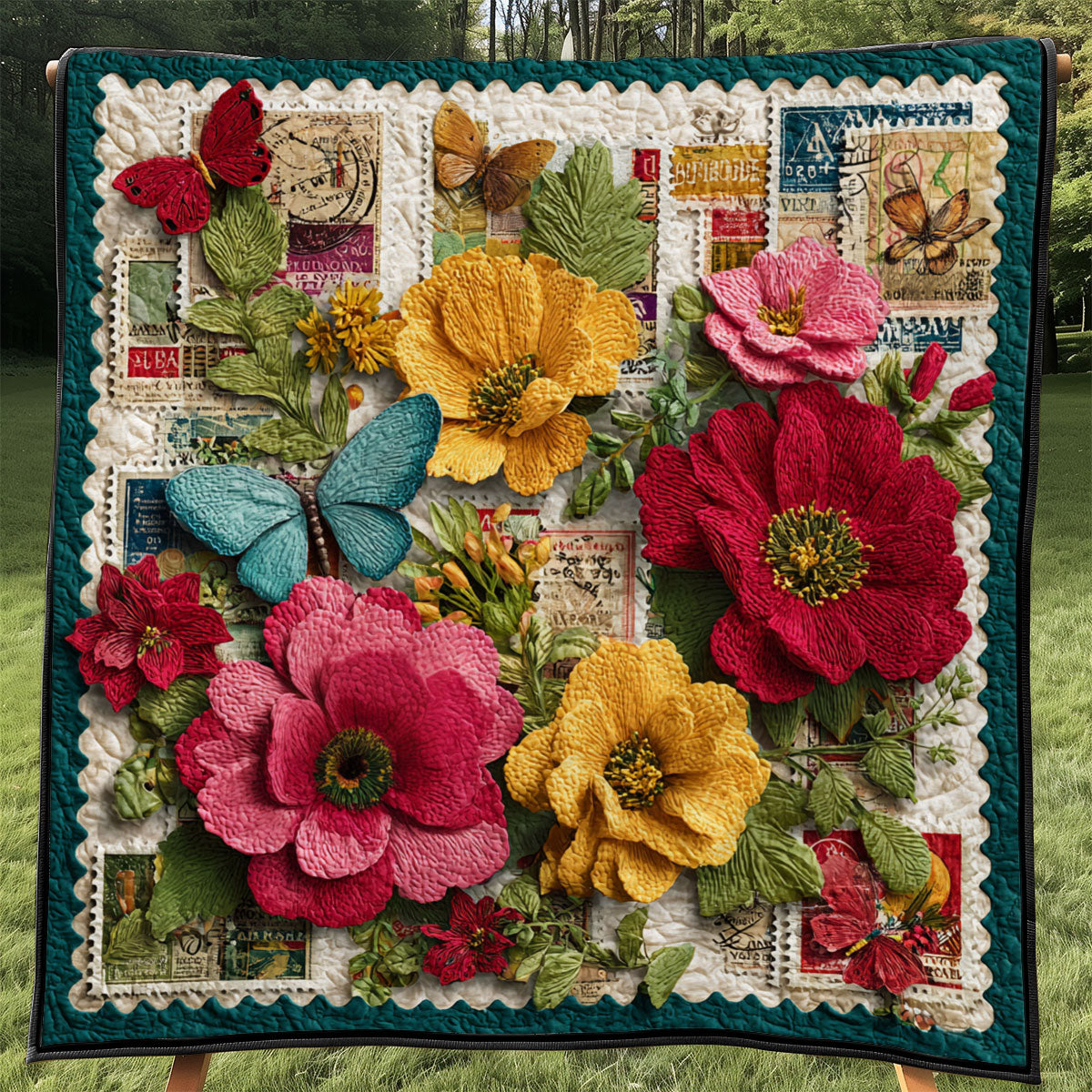 Botanical Stamp Portraits WJ0901068CL Quilt