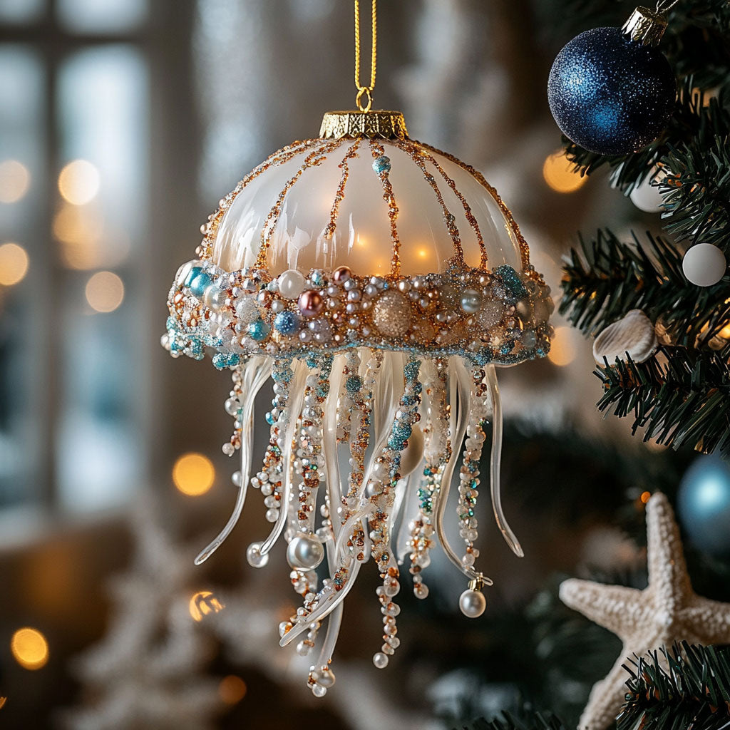 Pearl Jellyfish CW1012054CL Christmas Ornament