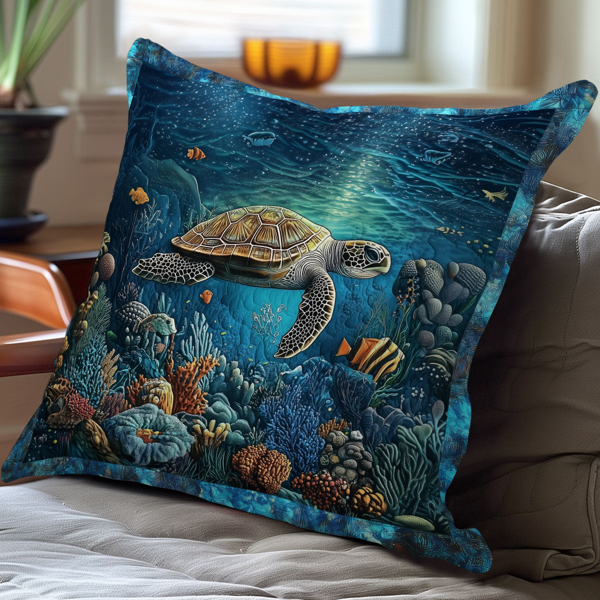 Turtle Garden WN2006058CL Quilt Pillow Case