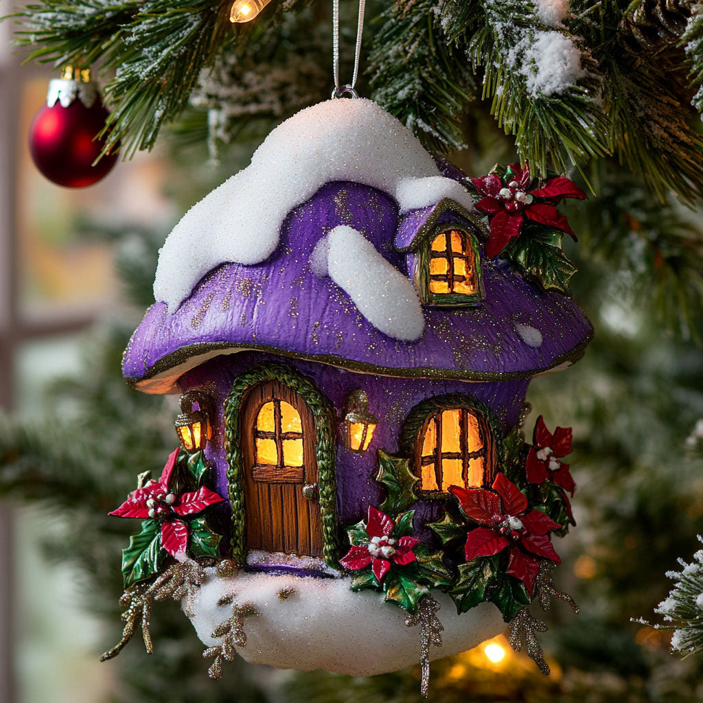 Cozy House Mushroom WN2310013CL Christmas Ornament