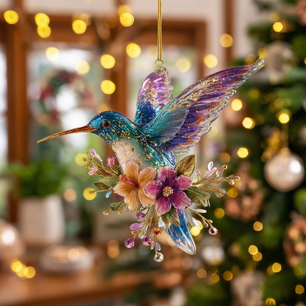 Flower Hummingbird Grace CW0412089CL Christmas Ornament