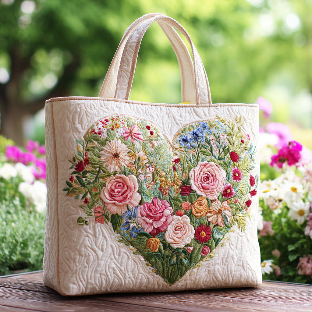 Floral Love CW1401034CL Quilted Tote Bag