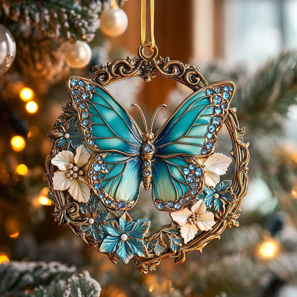 Floral Butterfly CW2711020CL Christmas Ornament