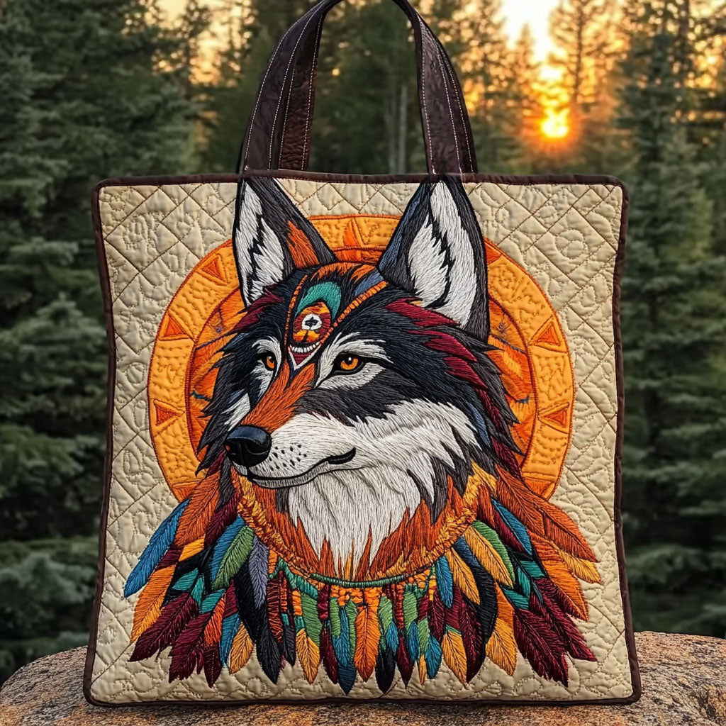 Flame Feather Wolf WN2910025CL Quilted Tote Bag