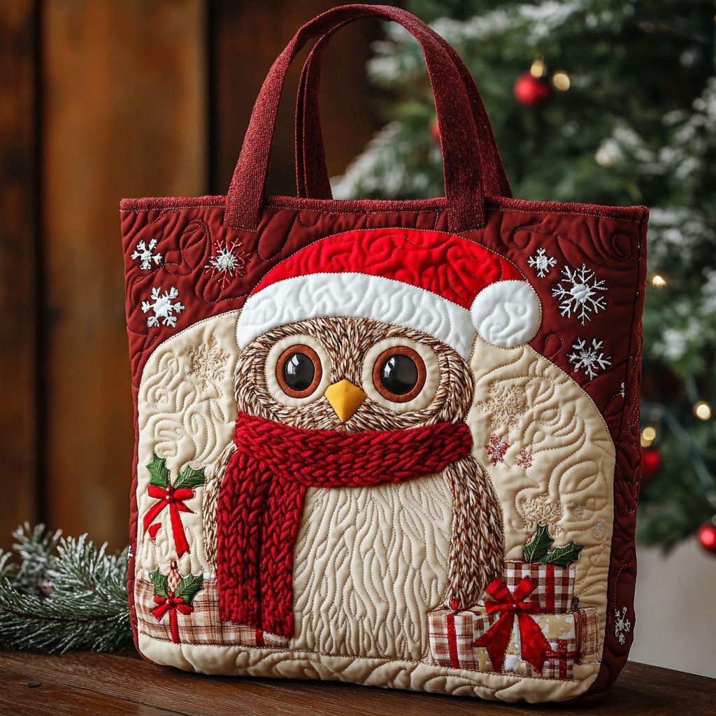 Yuletide Owl CP3010090CL Quilted Tote Bag