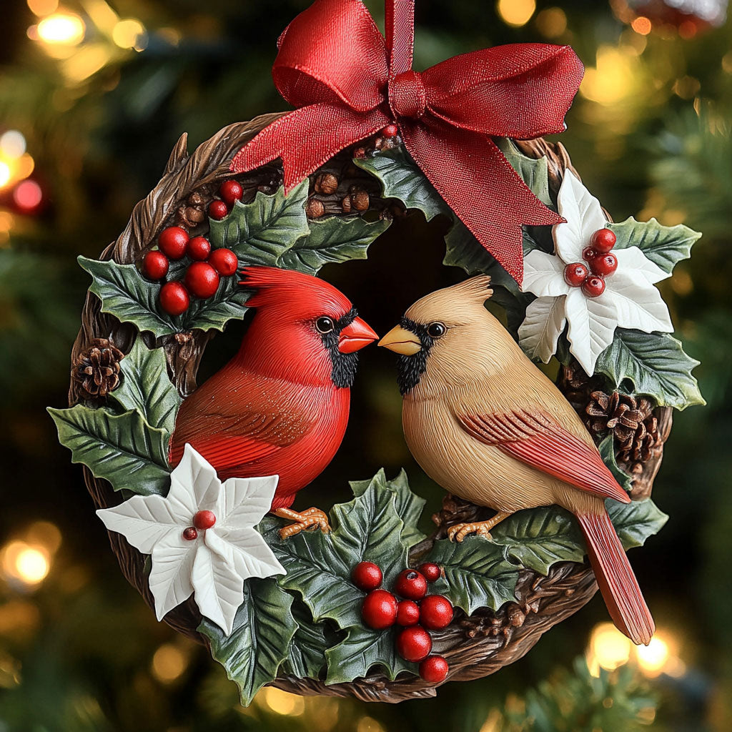 Scarlet Pair Cardinal WN2110084CL Christmas Ornament