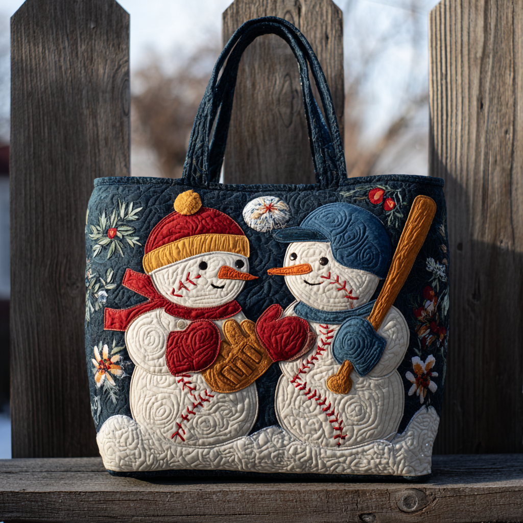 Cute Baseball Players XR0212018CL Quilted Tote Bag