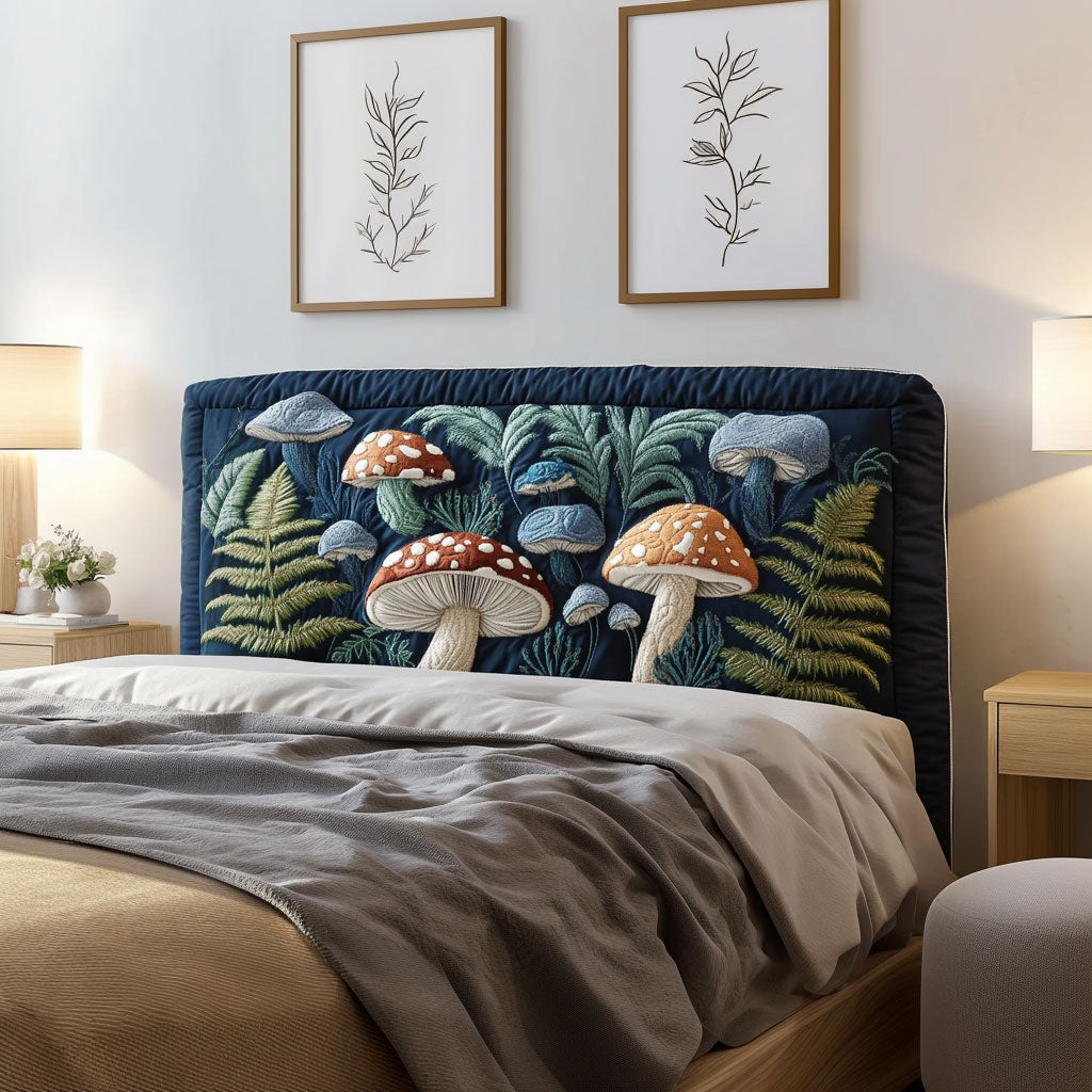 Mystical Mushroom Garden QA0701016CL Quilted Headboard Slipcover