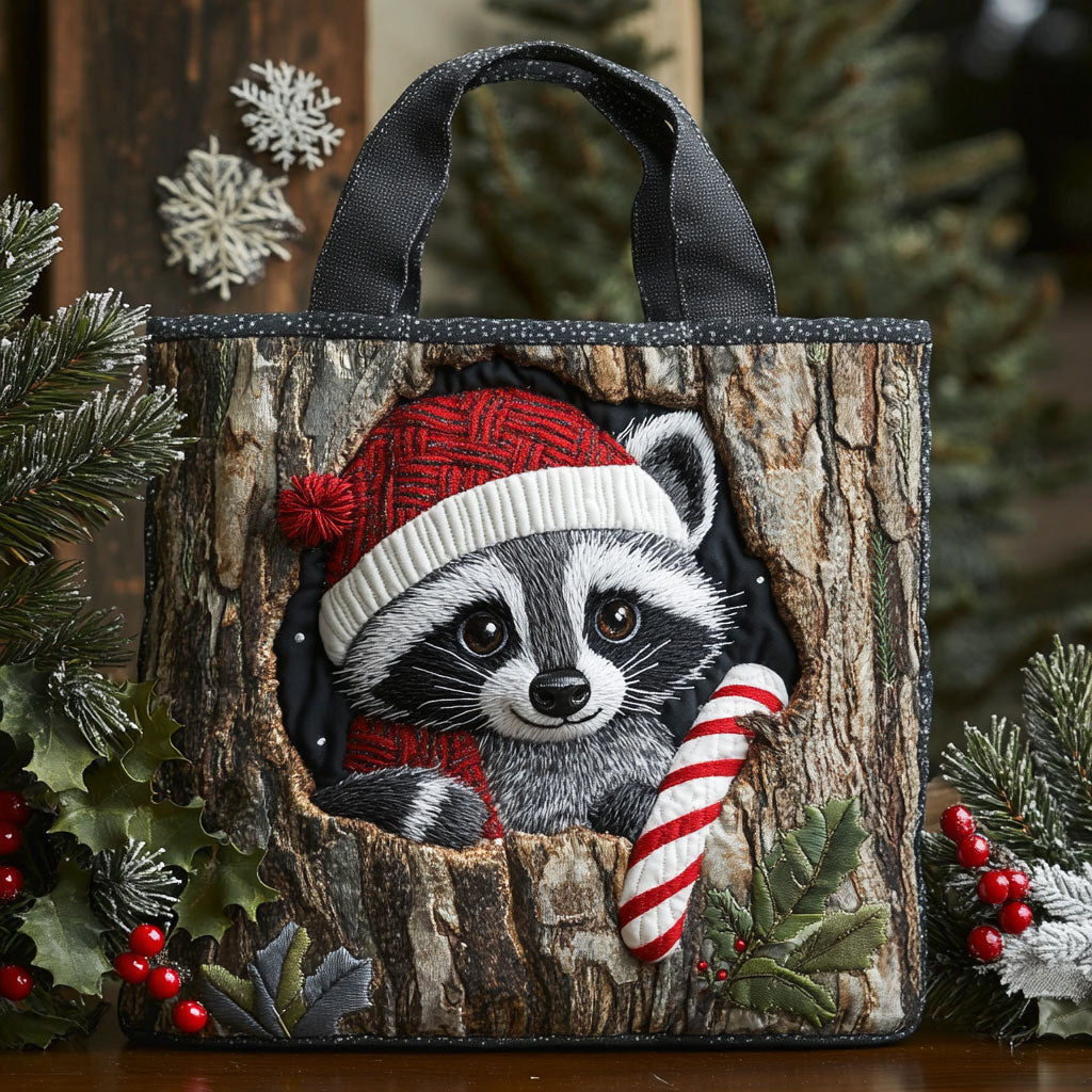 Raccoon Peek CP0112227CL Quilted Tote Bag