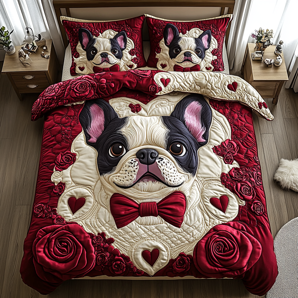 Romantic Frenchie XR2912008CL Duvet Cover Set