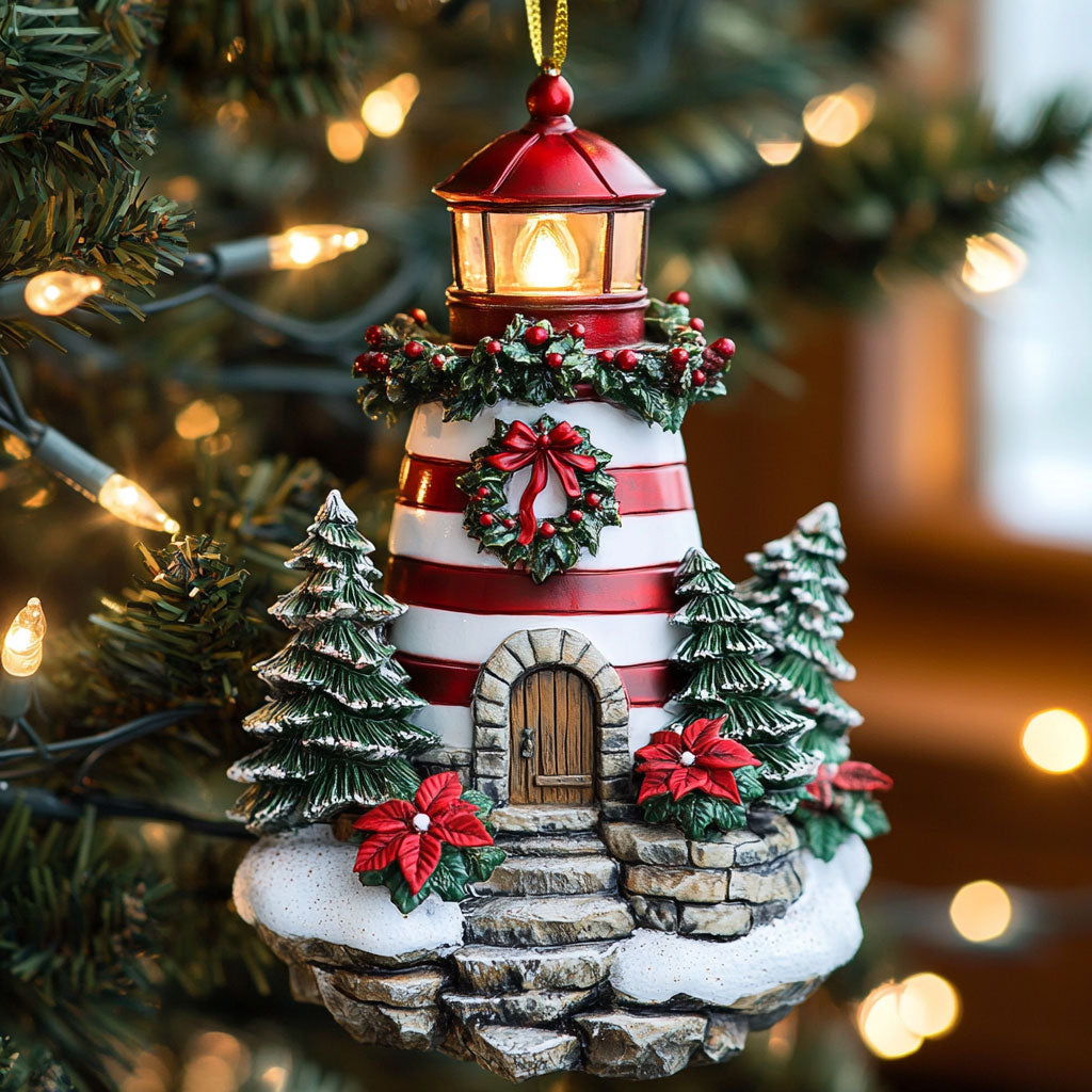 Christmas Red Lighthouse CW2511006CL Christmas Ornament