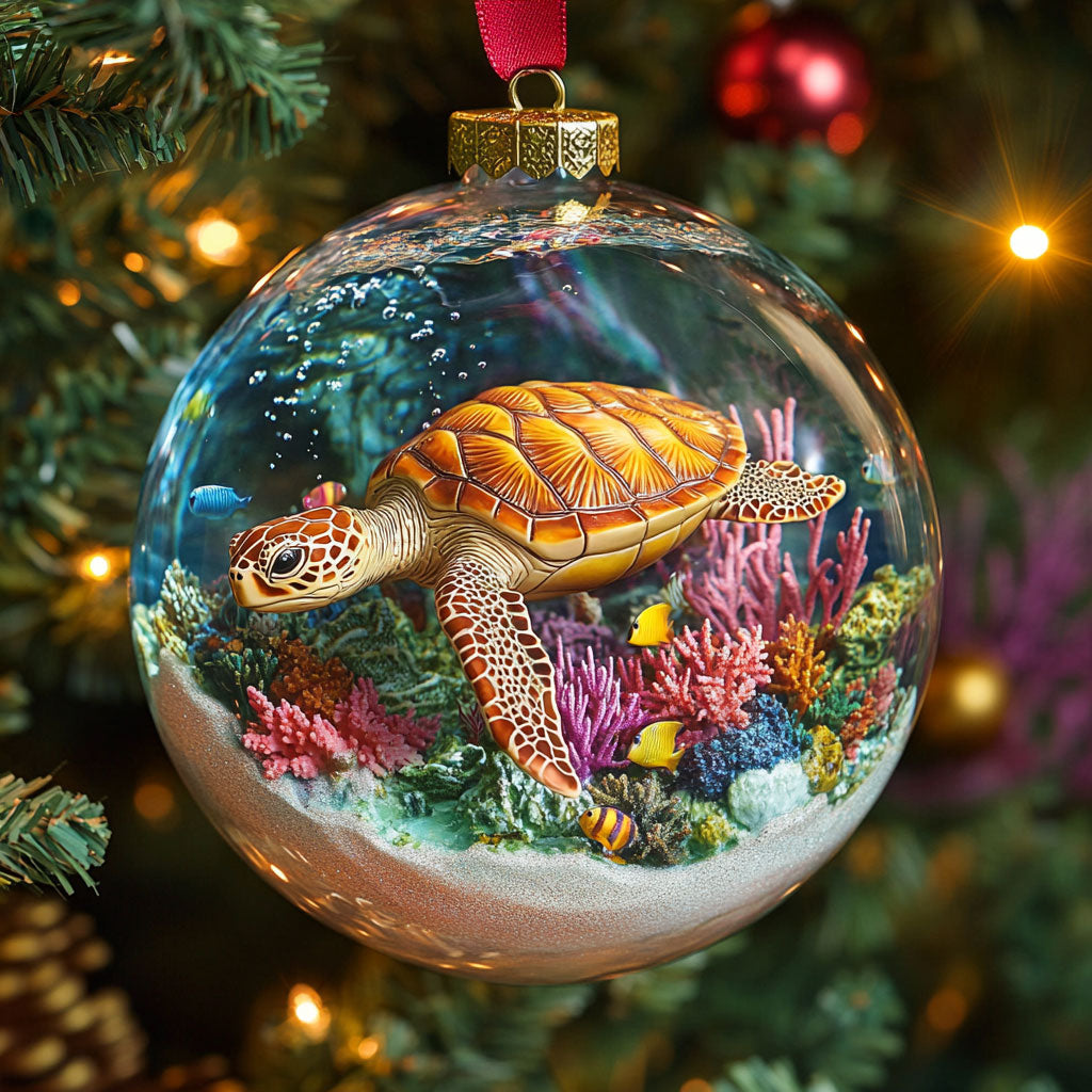 Turtle Globe CW2511046CL Christmas Ornament