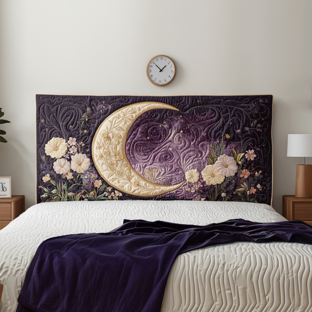 Blooming Enchanted Crescent QA0901017CL Quilted Headboard Slipcover