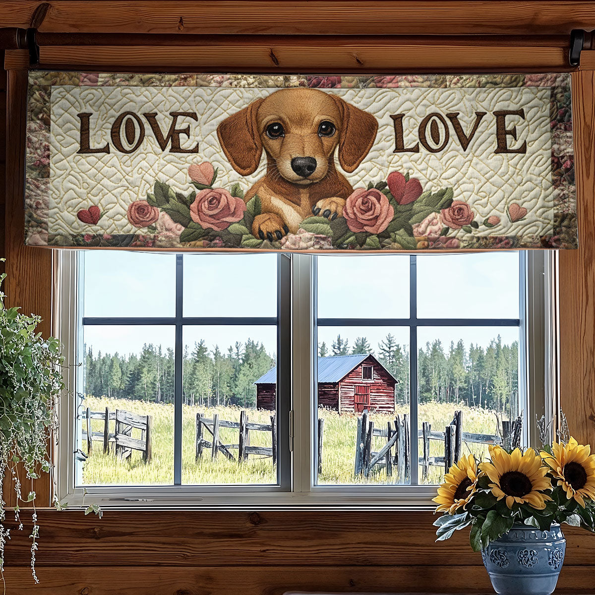 Sweet Dachshund WN0907072CL Quilted Valance