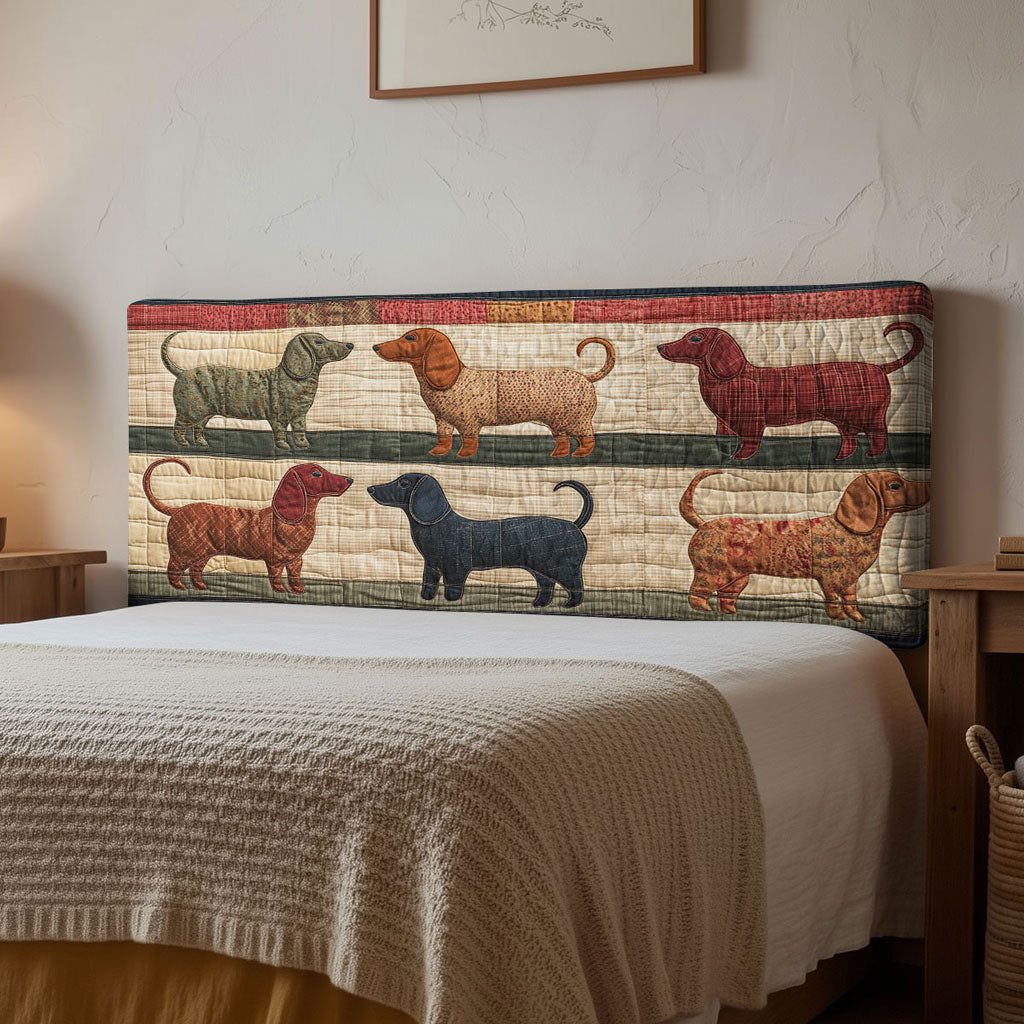 Quilted Dachshund WN0601068CL Quilted Headboard Slipcover