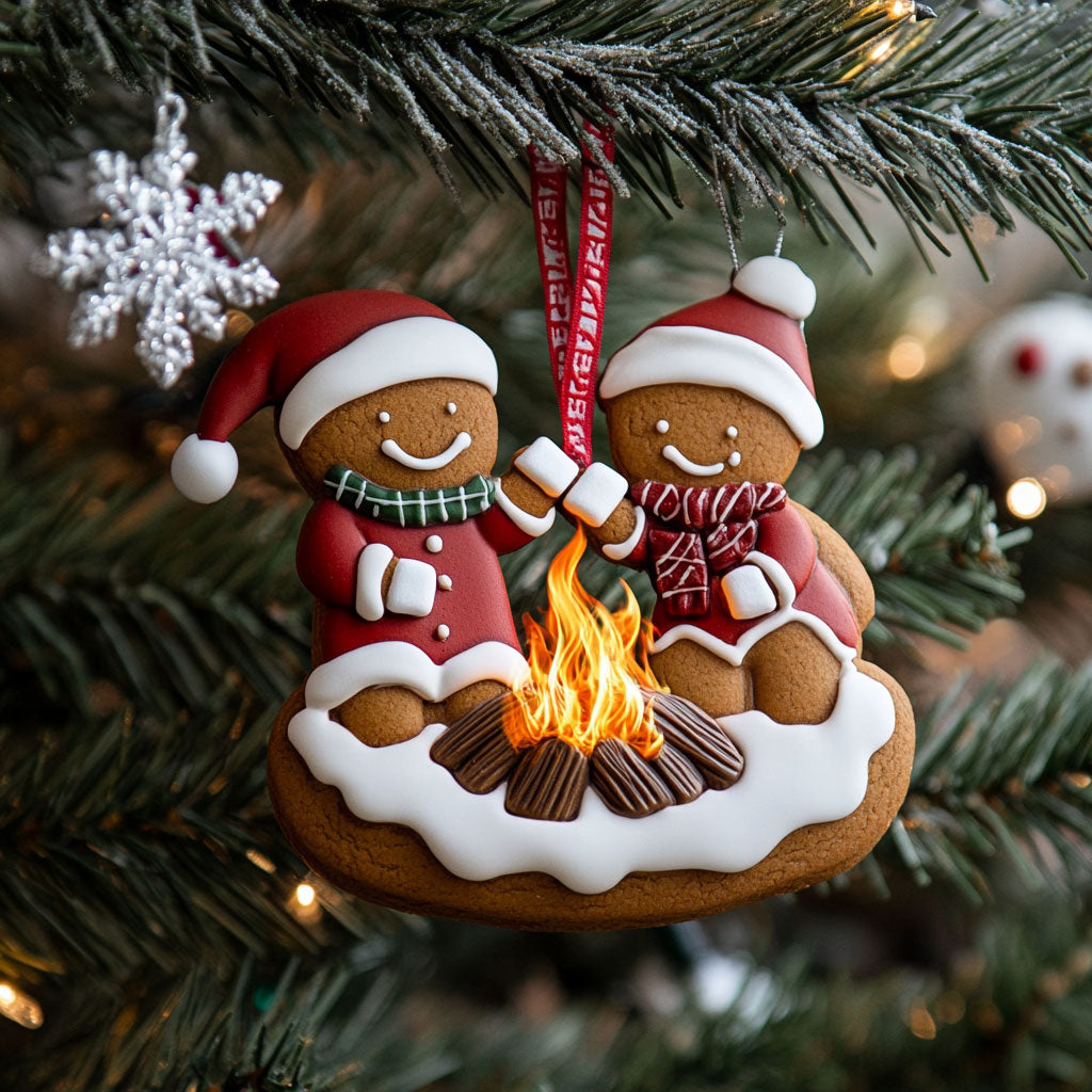 Camping Gingerbread WJ0312356CL Christmas Ornament