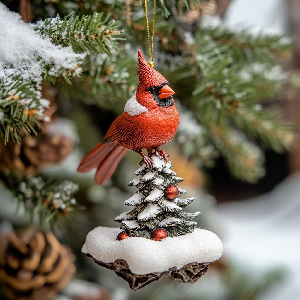 Cardinal On Christmas Tree WJ0312323CL Christmas Ornament