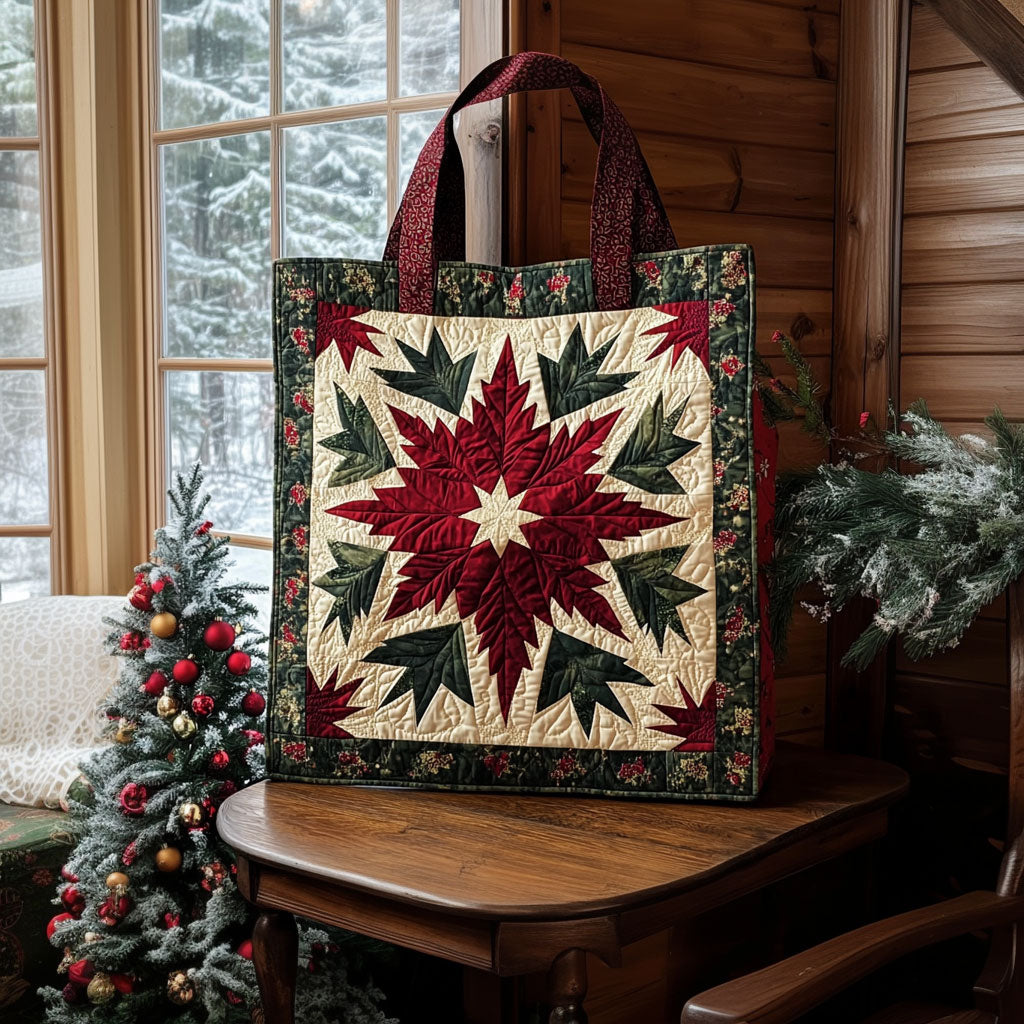Geometric Poinsettia KL2711025CL Quilted Tote Bag