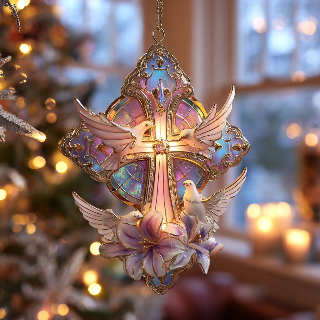 Dove Cross Charm CW1012017CL Christmas Ornament