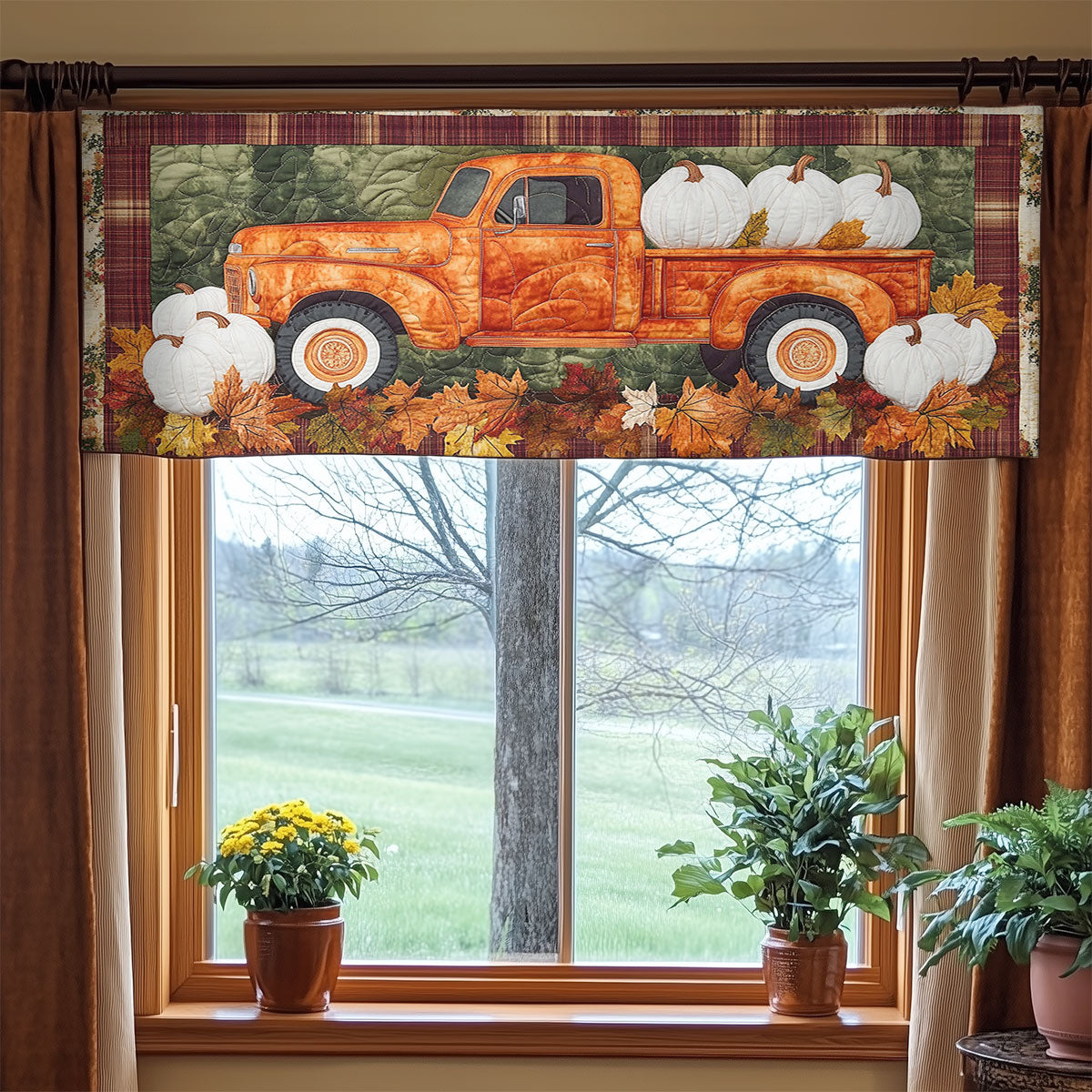 Sunset Harvest Truck WN3007106CL Quilted Valance