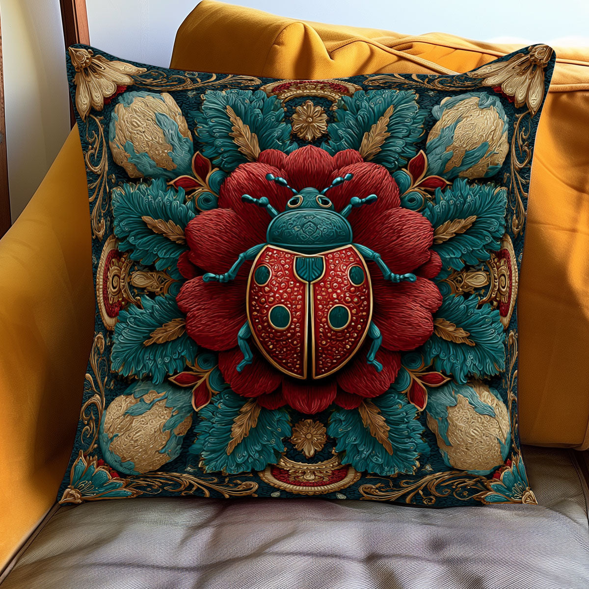 Crimson Crown Ladybug WJ0901100CL Quilt Pillow Case