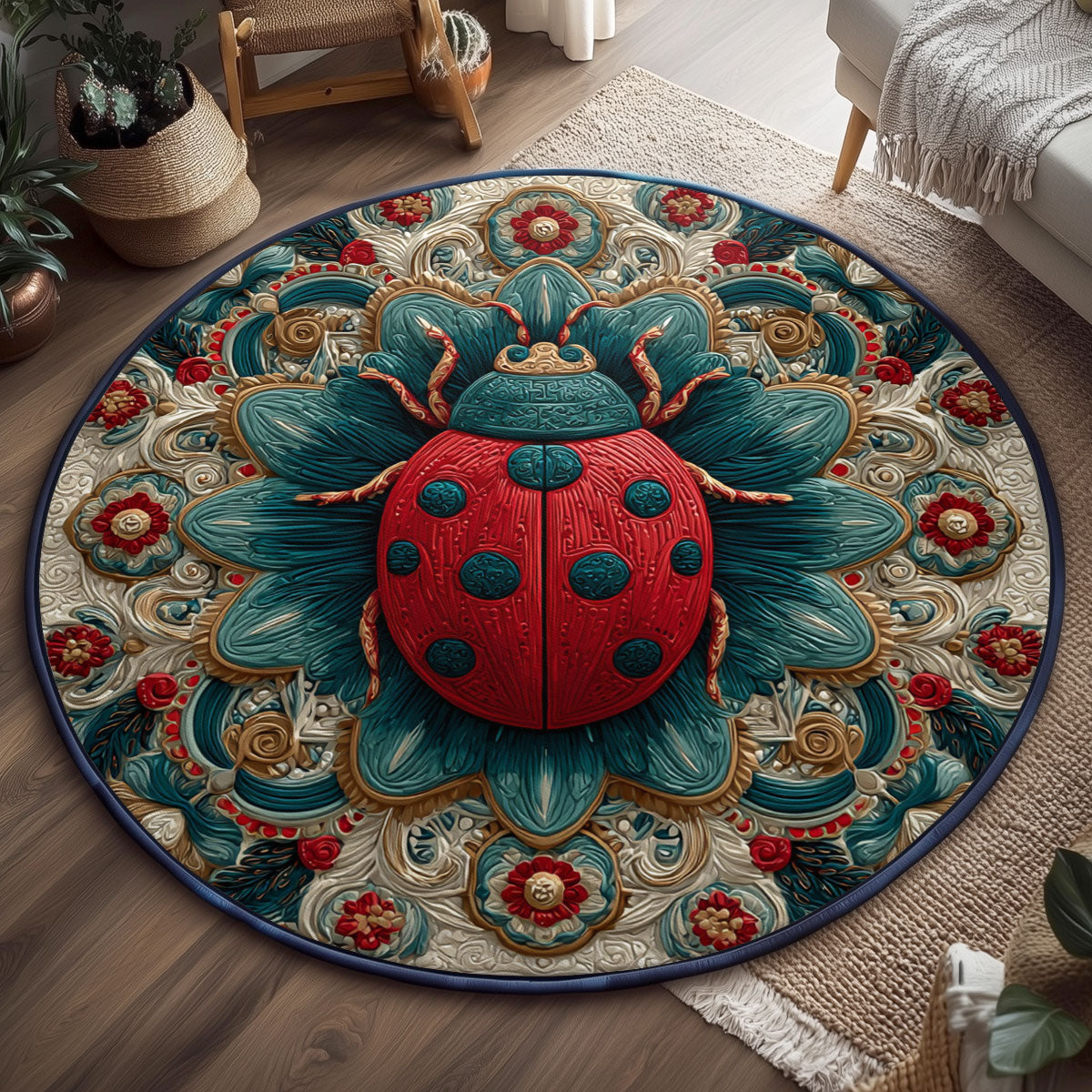 Crimson On Crown WJ0901158CL Quilted Round Mat