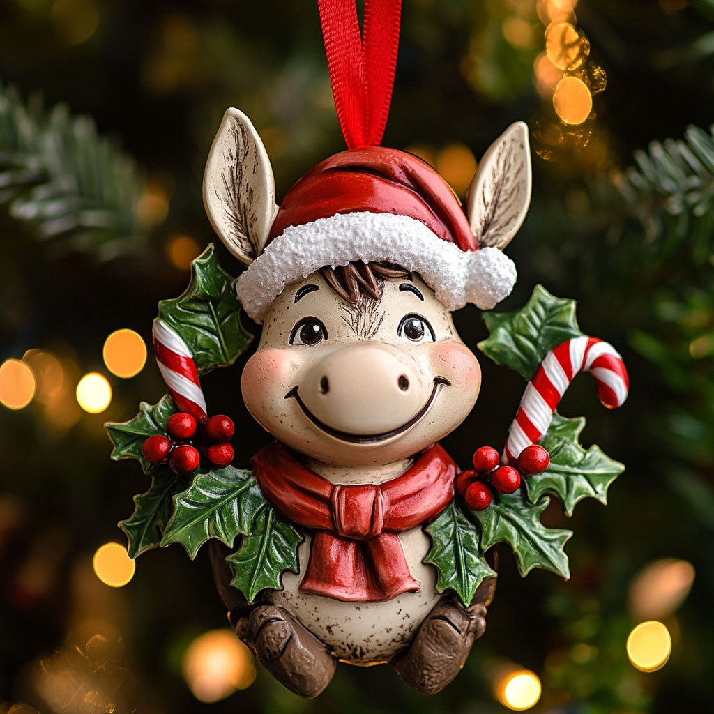 Donkey Joyful Cabin WN1111037CL Christmas Ornament
