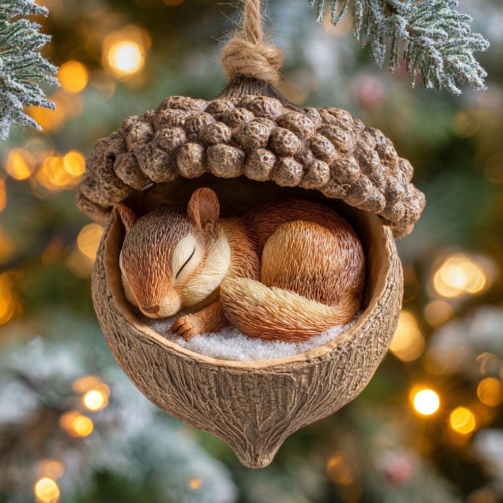 Squirrel in Acorn CW2911037CL Christmas Ornament