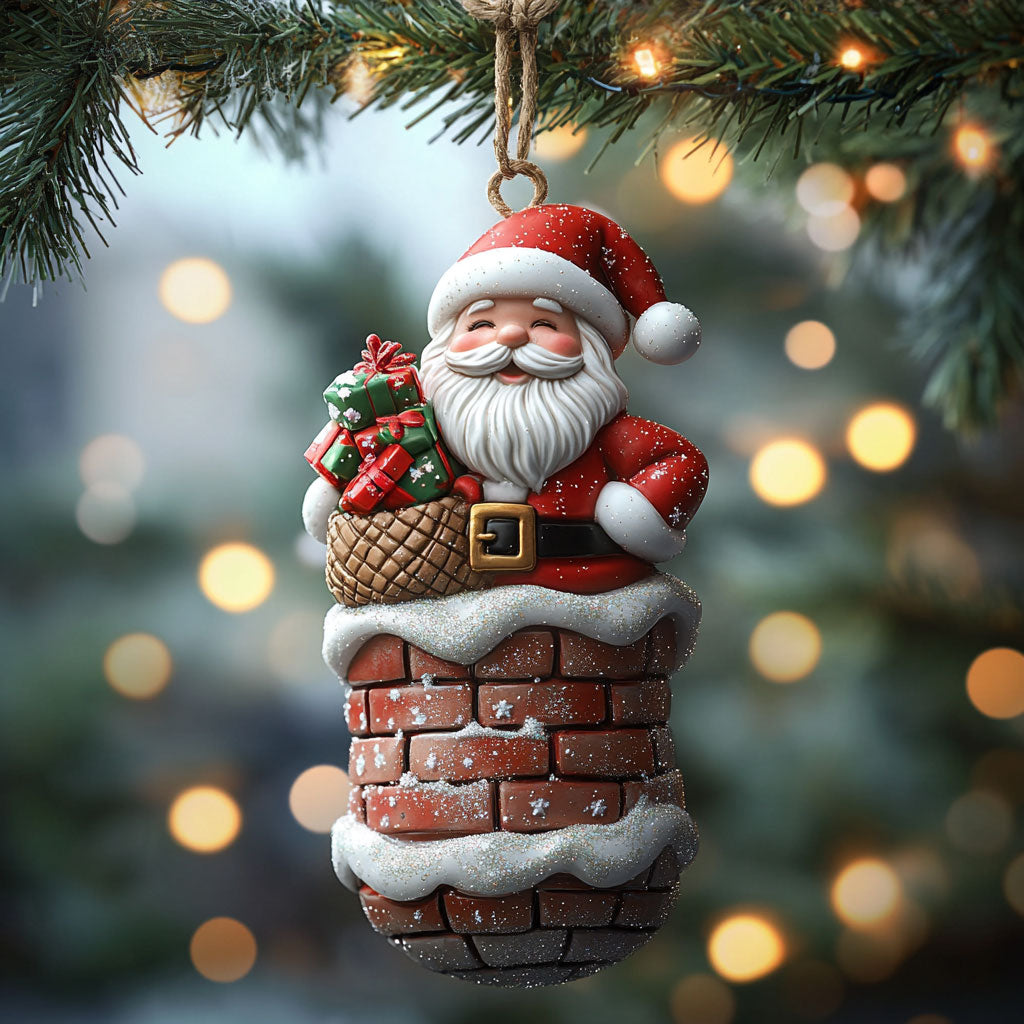 Chimney Santa WN1811001CL Christmas Ornament