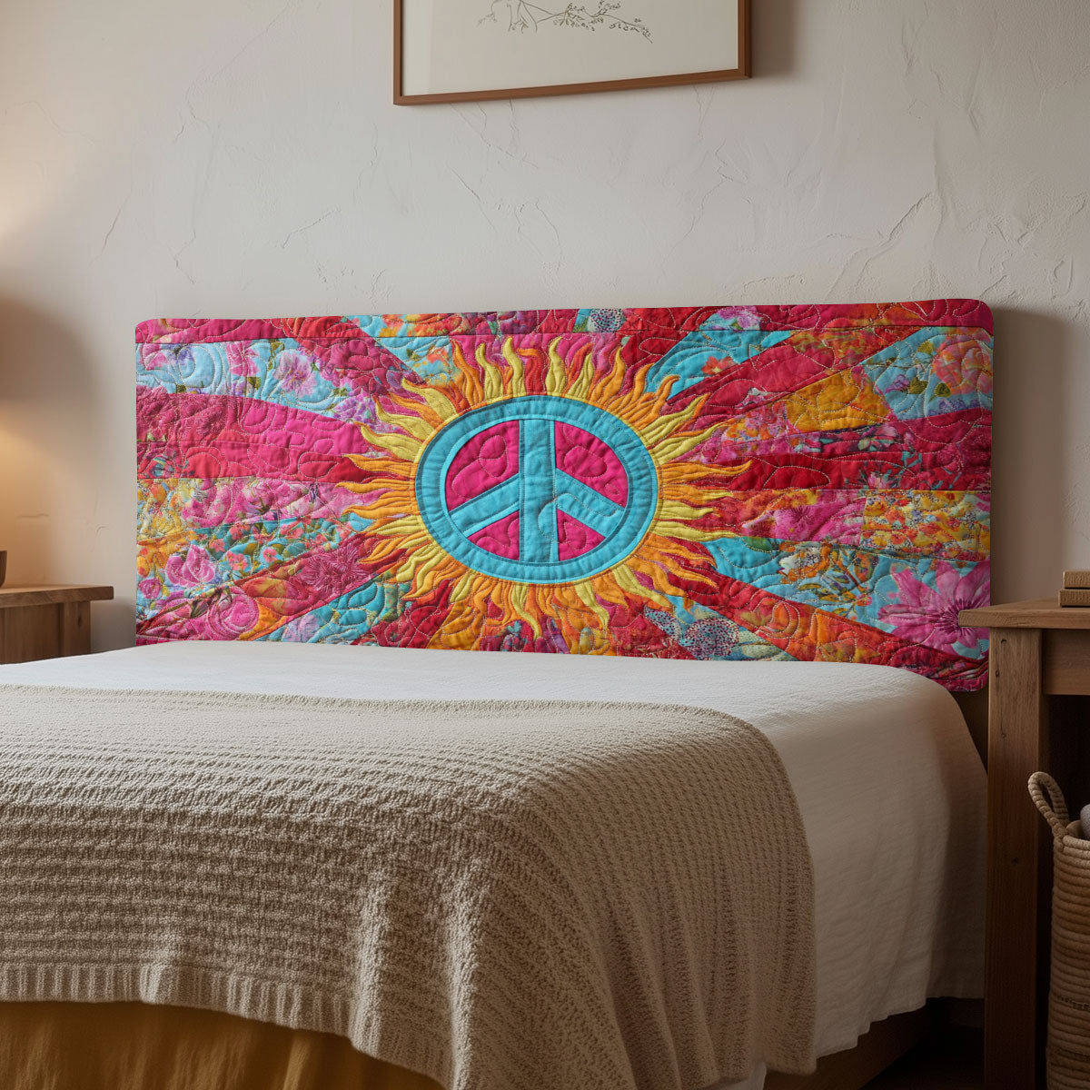 Sunset Peace Bloom CW1212059CL Quilted Headboard Slipcover