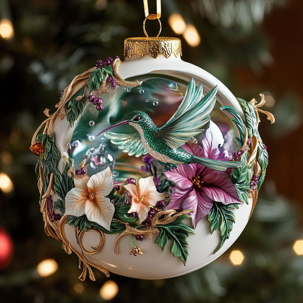 Blooming Hummingbird CW0412076CL Christmas Ornament