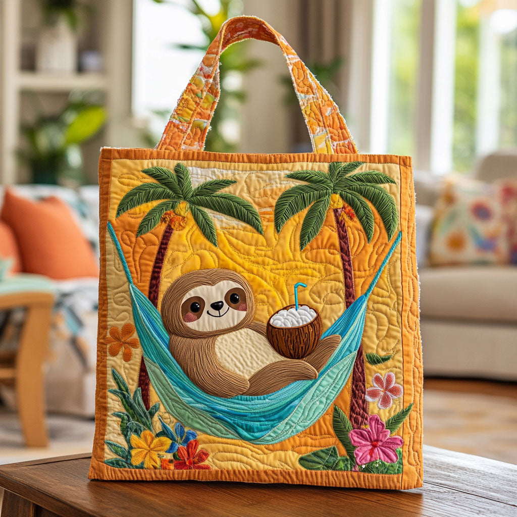 Tropical Sloth KL1912014CL Quilted Tote Bag