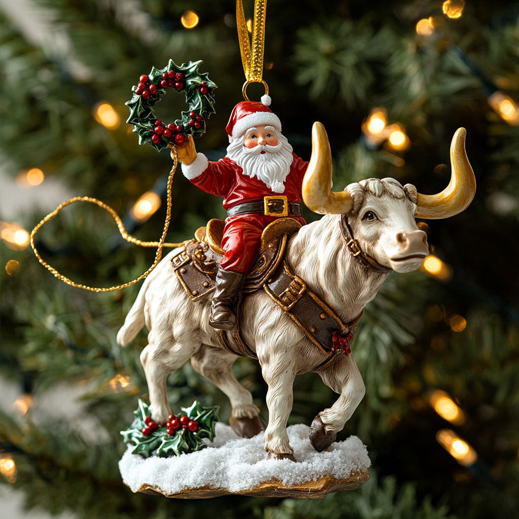 Longhorn Santa CP0312189CL Christmas Ornament