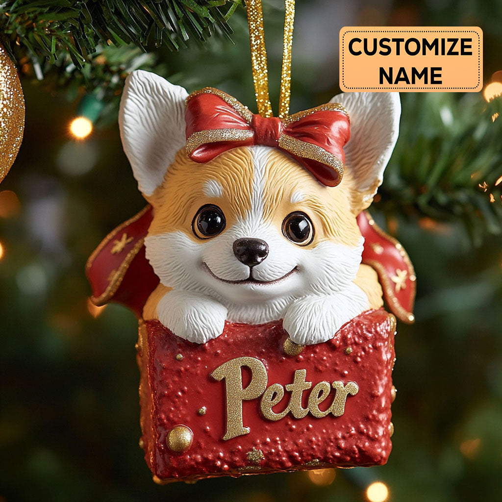 Corgi Delight CP0112010CL Personalized Christmas Ornament