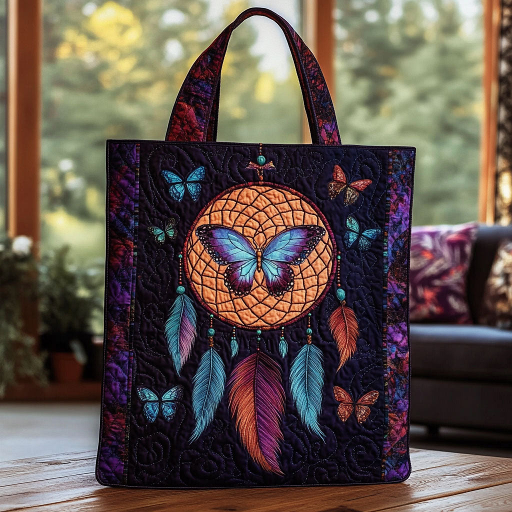 Ethereal Butterfly Dreamcatcher KL0412027CL Quilted Tote Bag