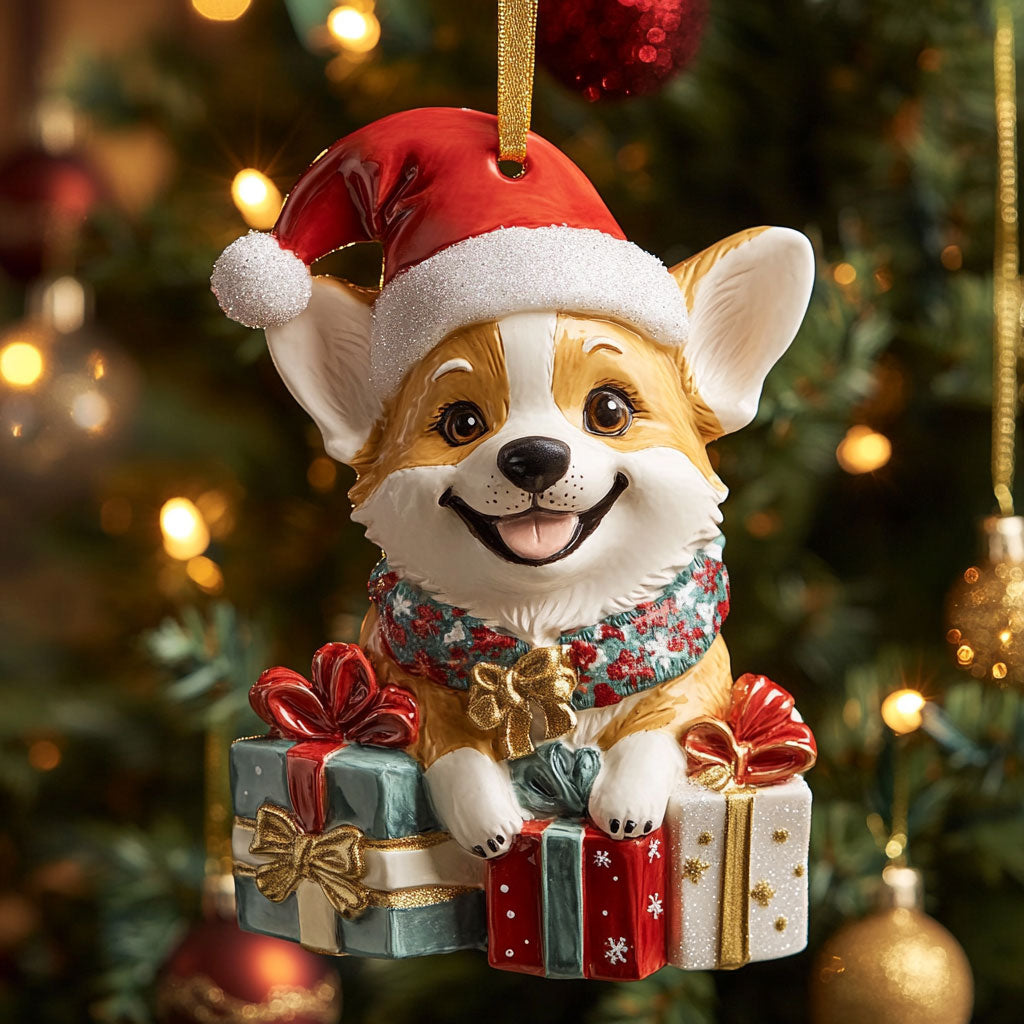 Lovely Corgi CW1410036CL Christmas Ornament