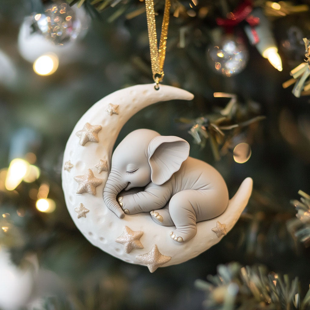Moon Elephant CP0412078CL Christmas Ornament