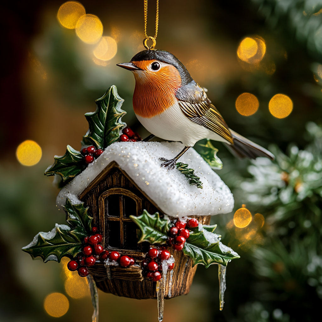 Winter Home European Robin WN2810081CL Christmas Ornament