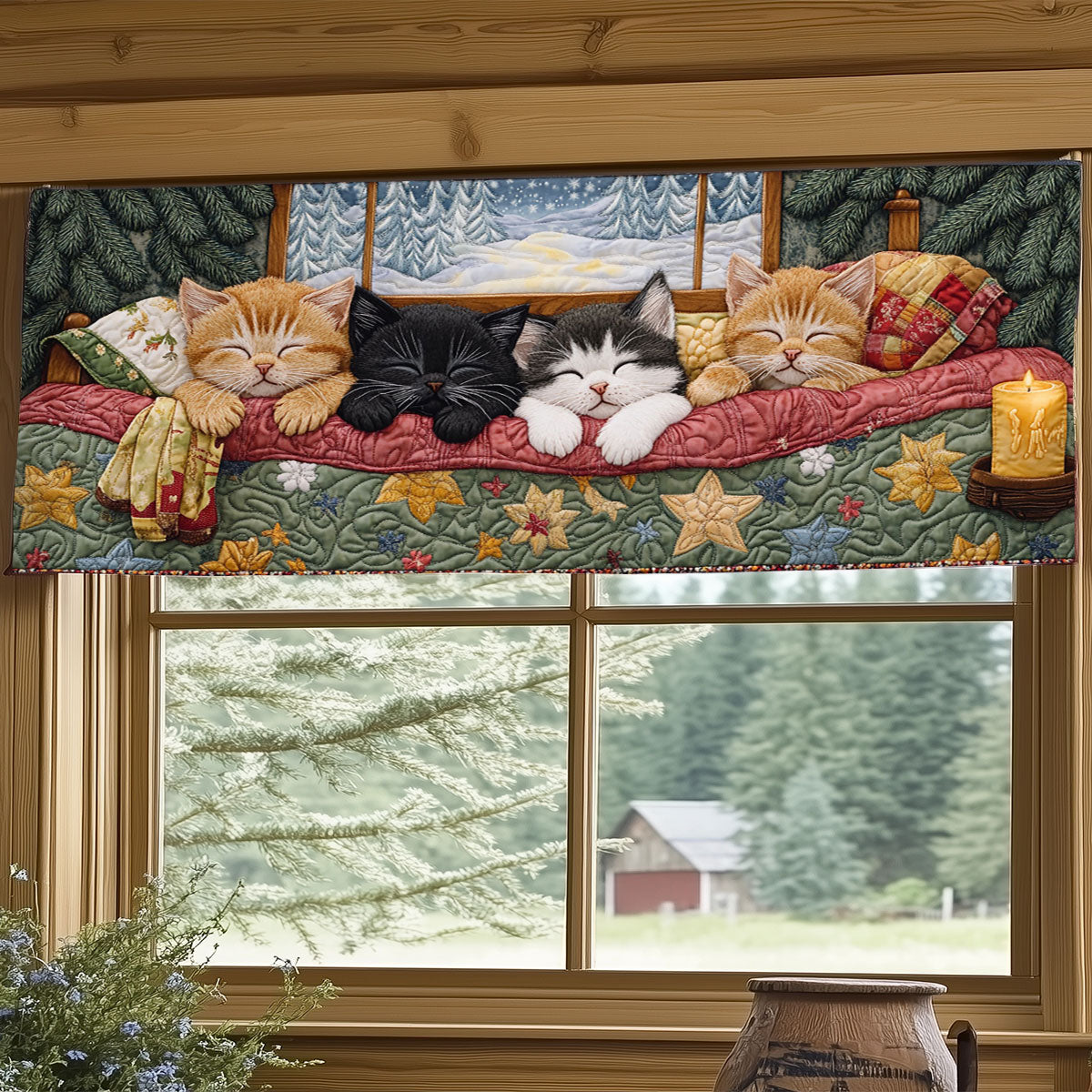Sleeping Cat WJ1906025CL Quilted Valance